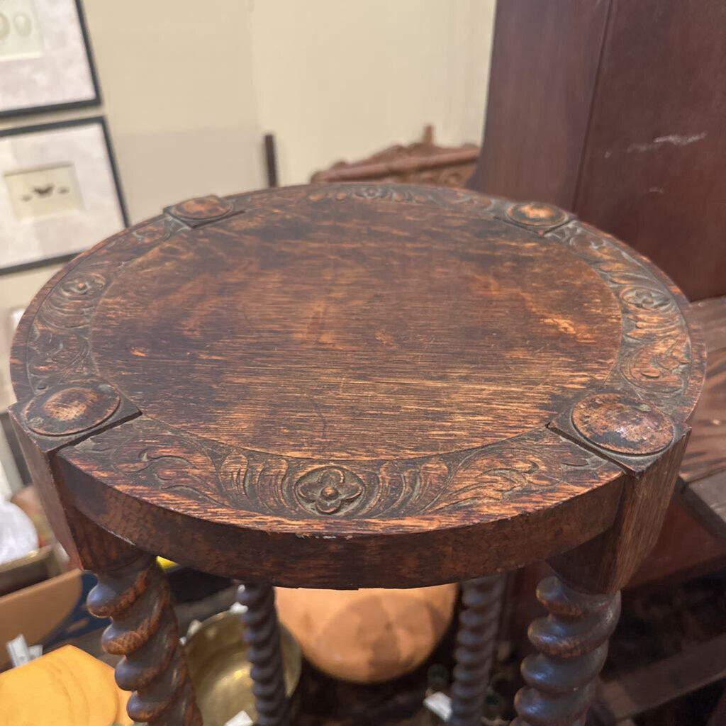 HAND CARVED END TABLE