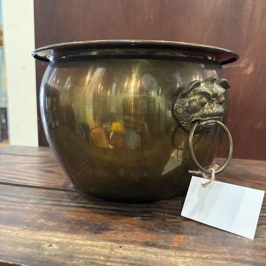 BRASS POT WITH HANDLES