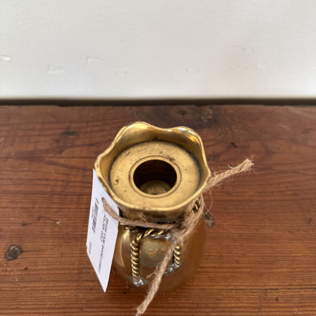 BRASS VASE SHAPED CANDLE HOLDER