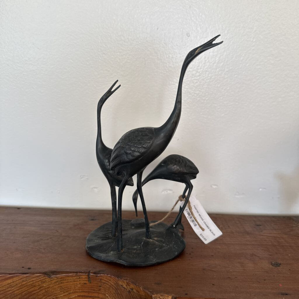 PAINTED BRASS CRANES