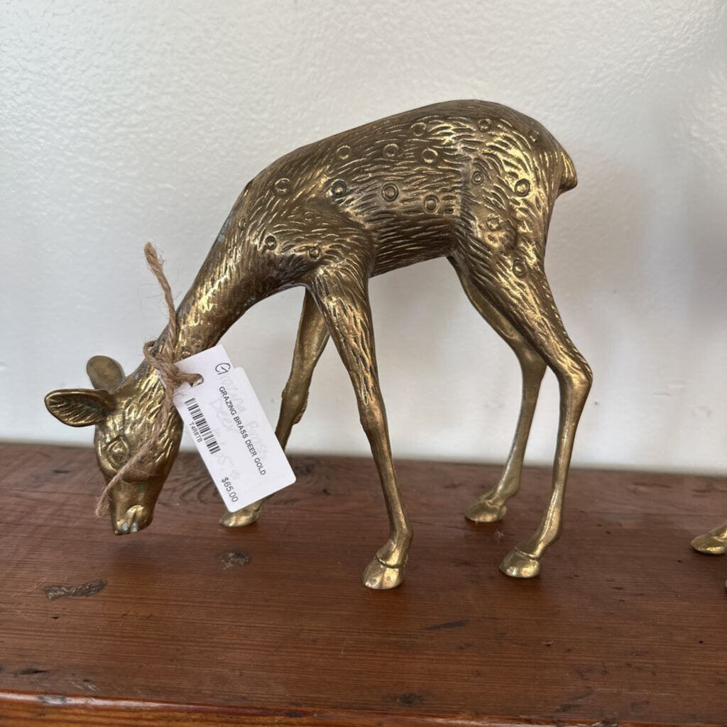 GRAZING BRASS DEER