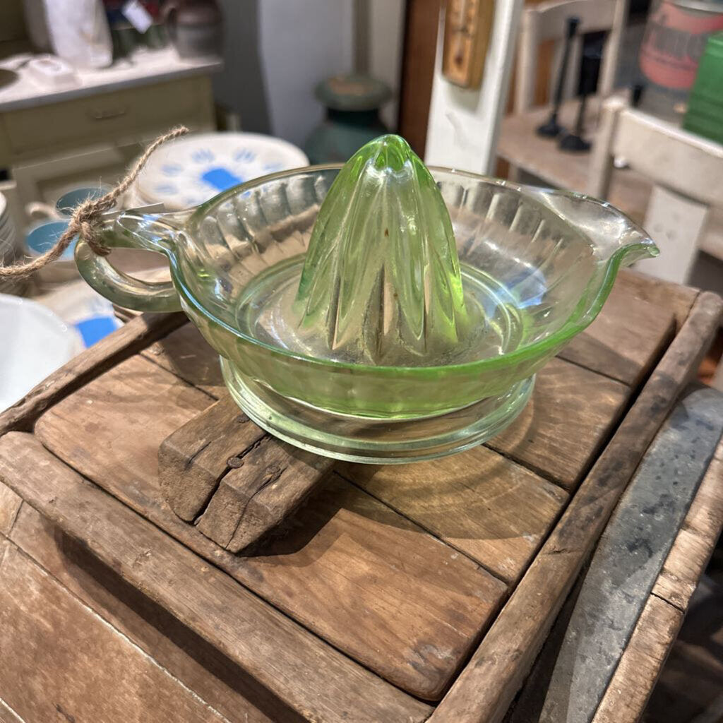 DEPRESSION GLASS JUICER