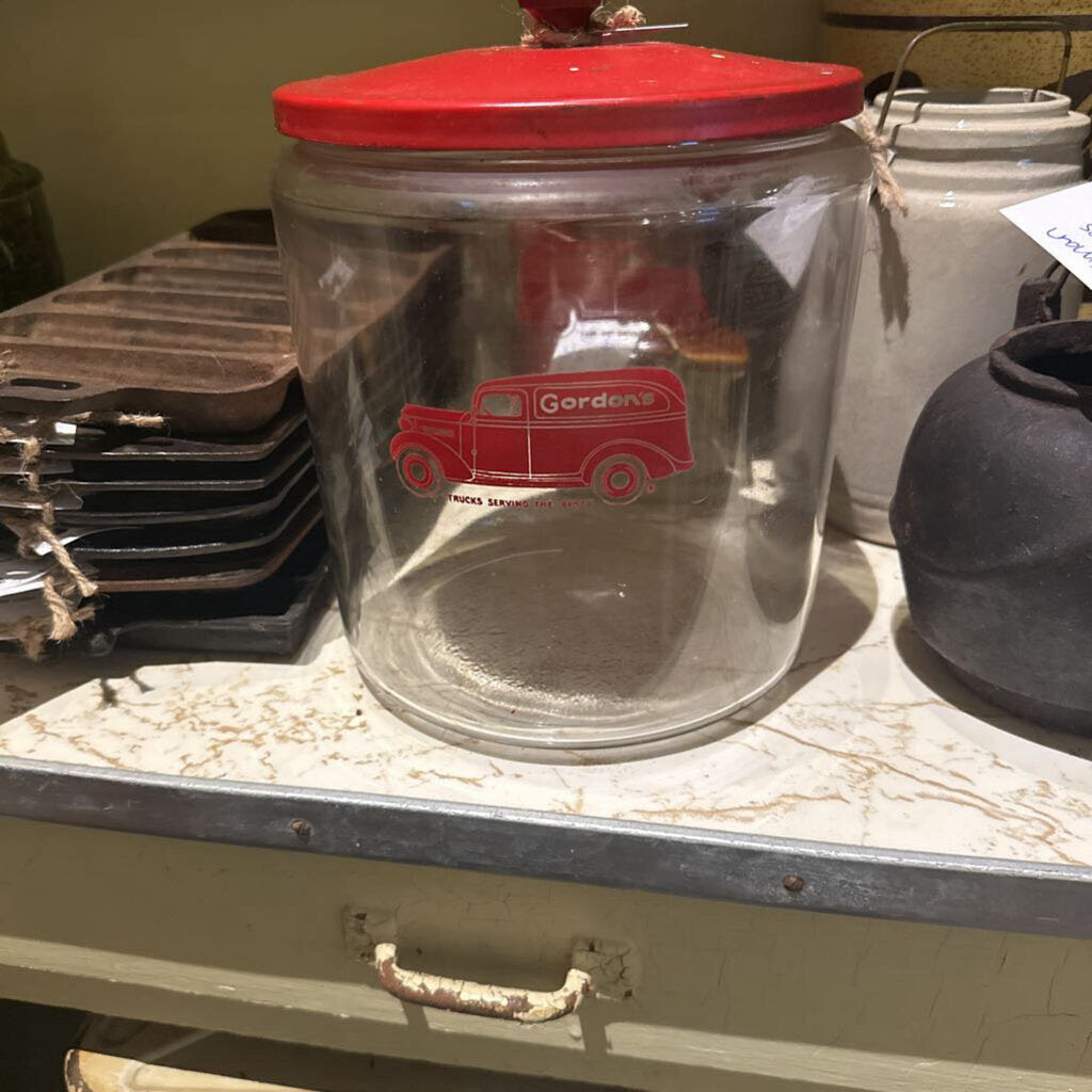 GORDONS GLASS COUNTER JAR