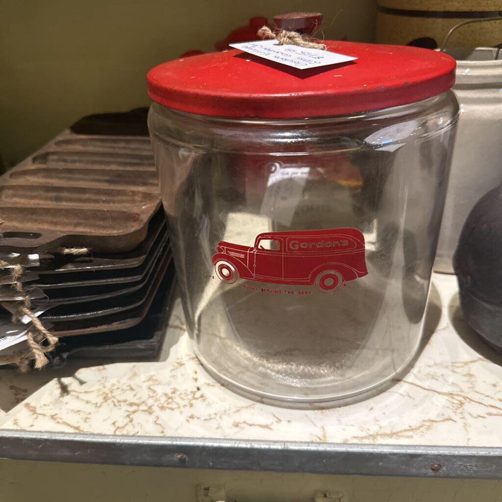 GORDONS GLASS COUNTER JAR