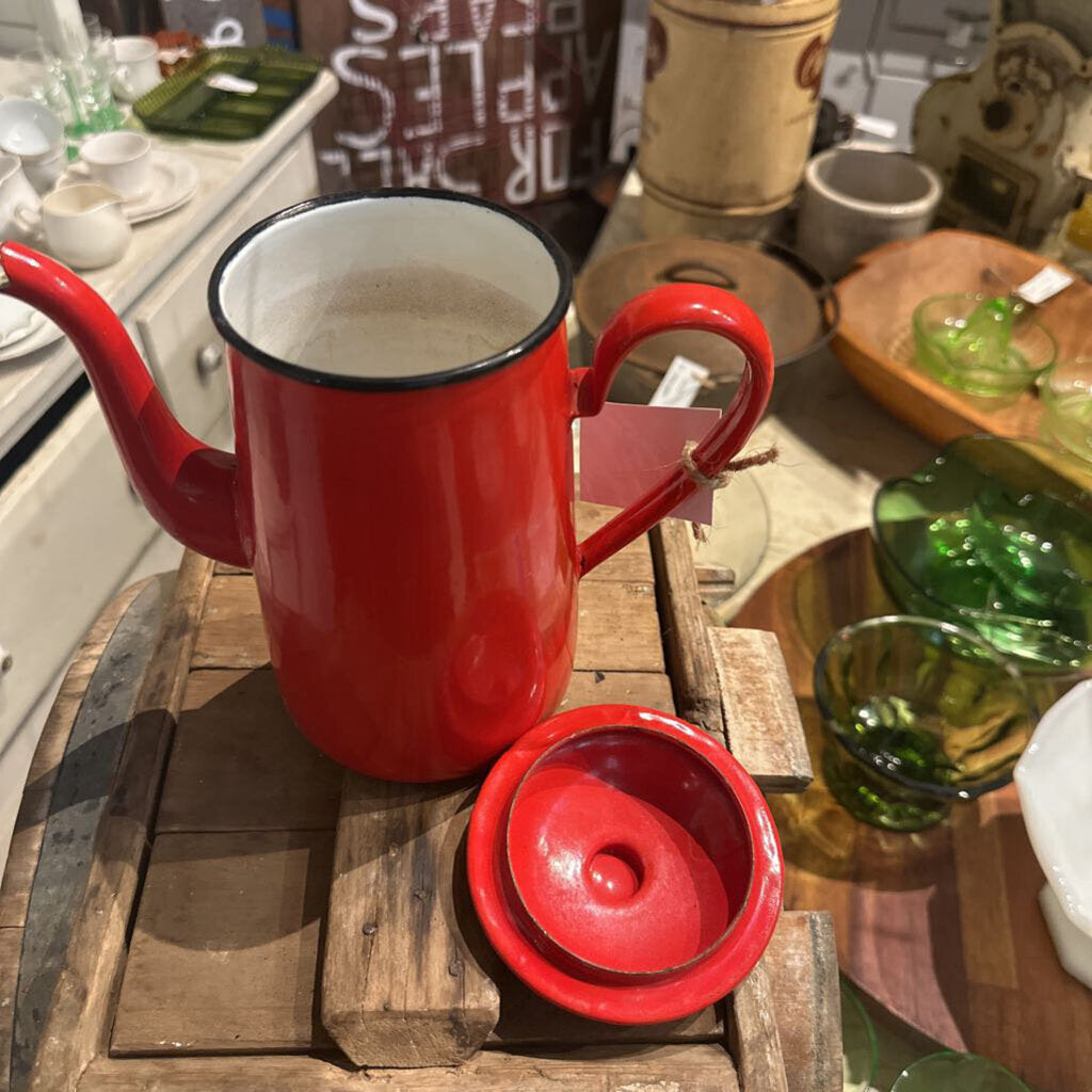 FRENCH ENAMEL COFFEE POT