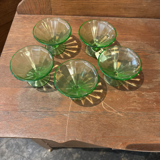 URANIUM GLASS DESSERT CUPS