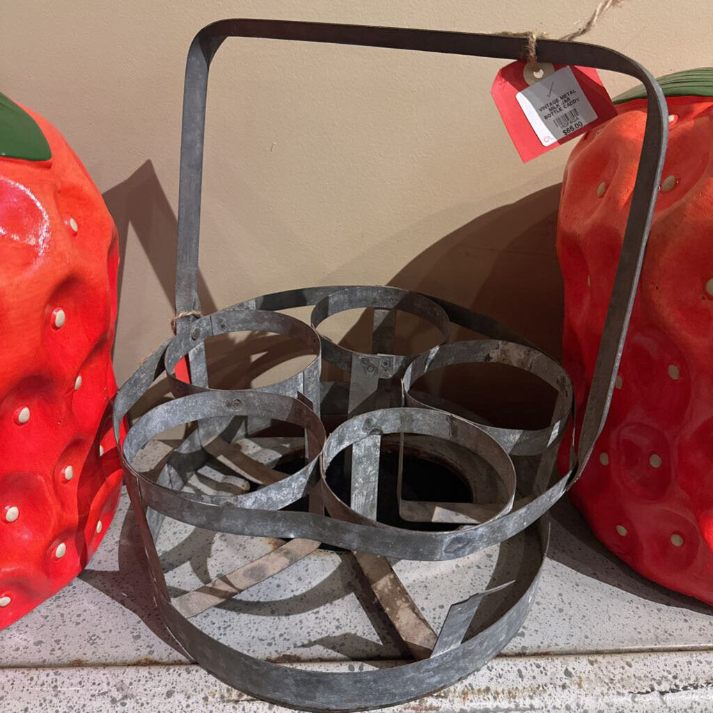 METAL MILK JAR BOTTLE CADDY