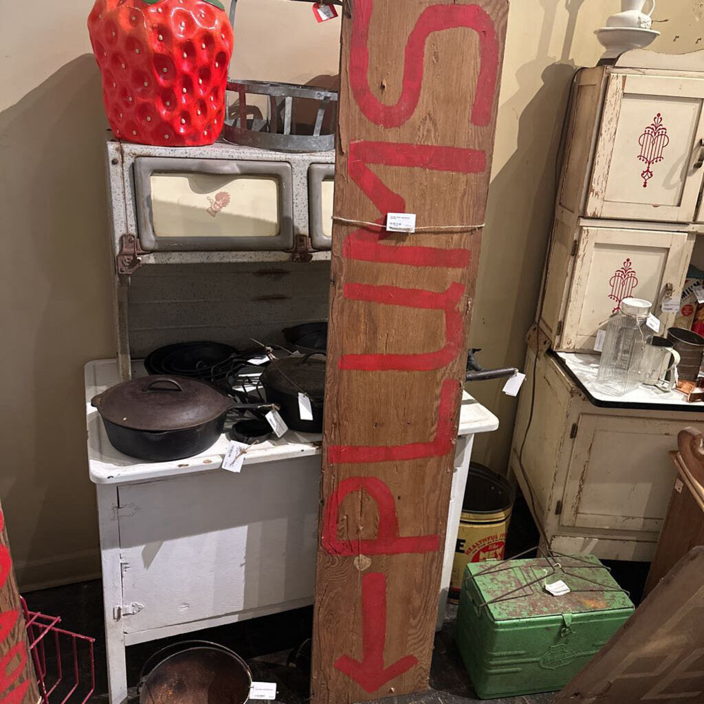 "PLUMS" WOOD SIGN