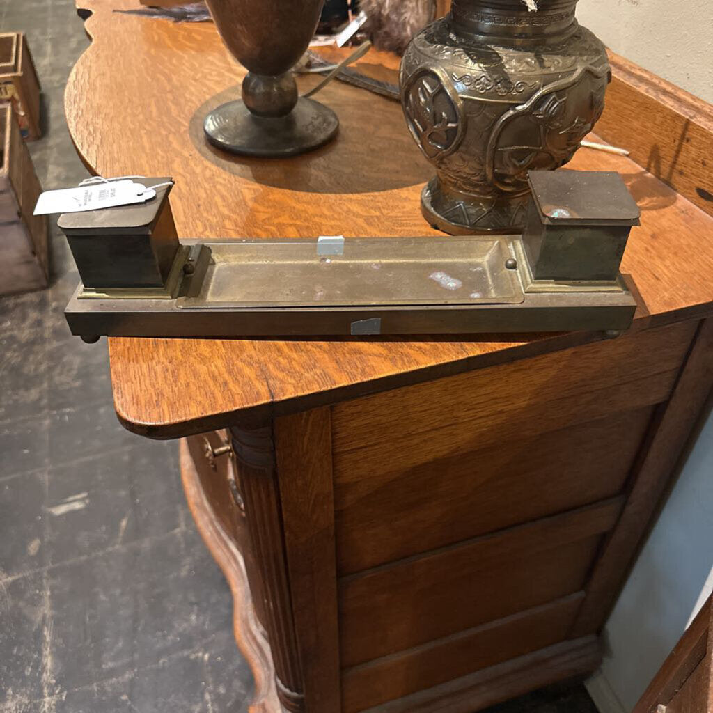 BRASS DOUBLE INK WELL