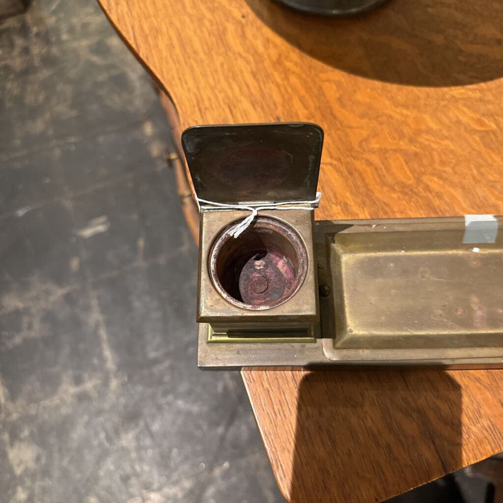 BRASS DOUBLE INK WELL
