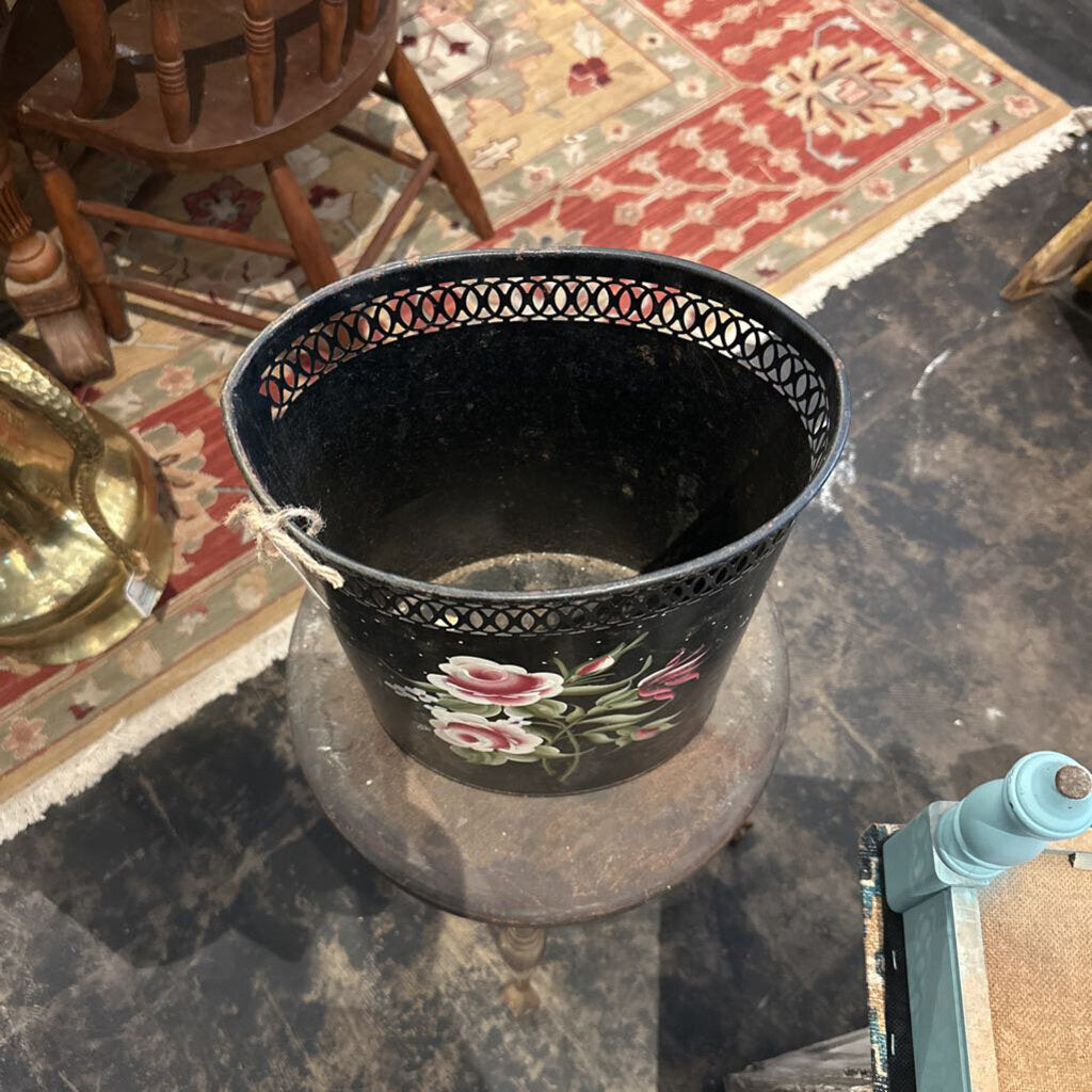 TOLE TRASH CAN