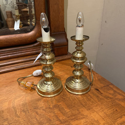 ELECTRIC BRASS CANDLESTICK LAMPS