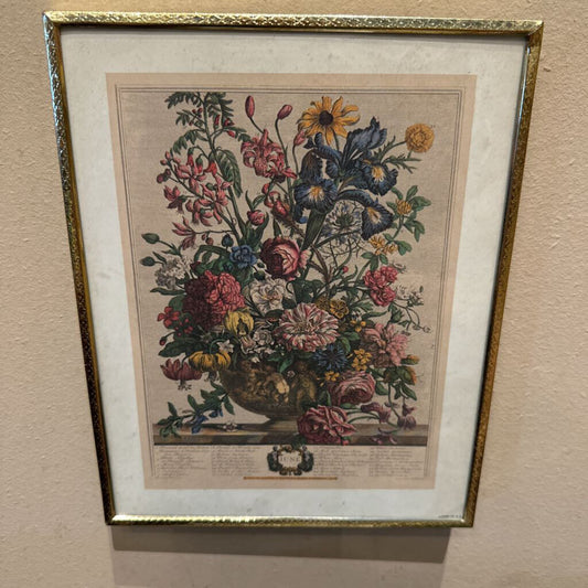 FRAMED LITHO ROBERT FERBER "JUNE" FROM TWELVE MONTHS OF FLOWERS