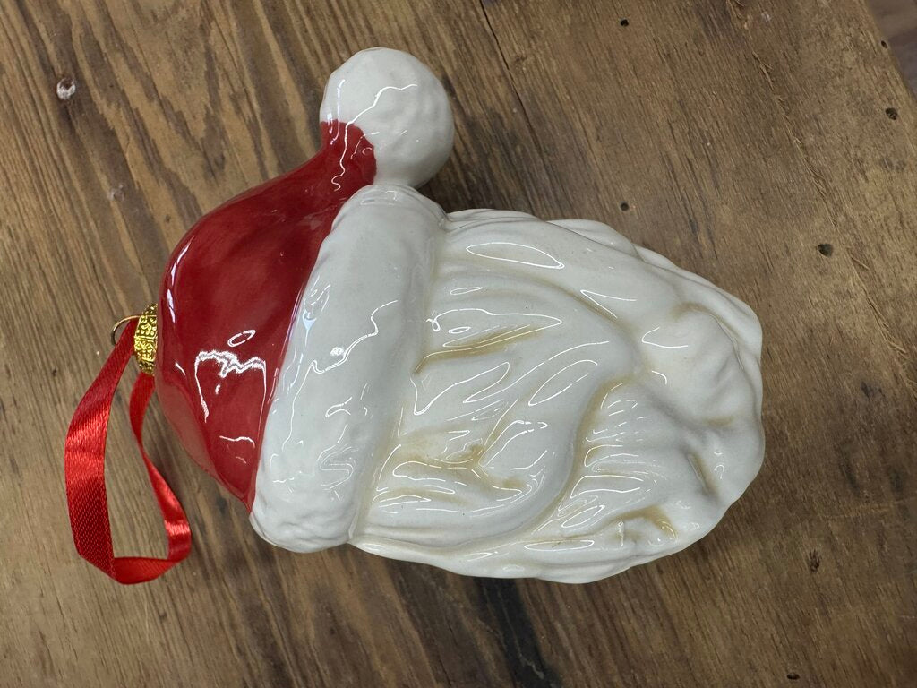 CERAMIC SANTA HEAD ORNAMENT