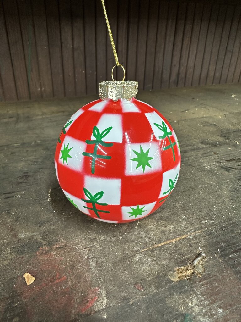 CHECKERED BALL ORNAMENT