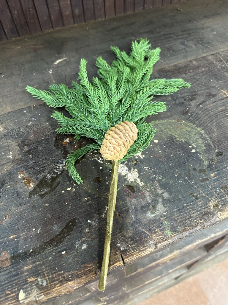 PINE STEM WITH PINECONE