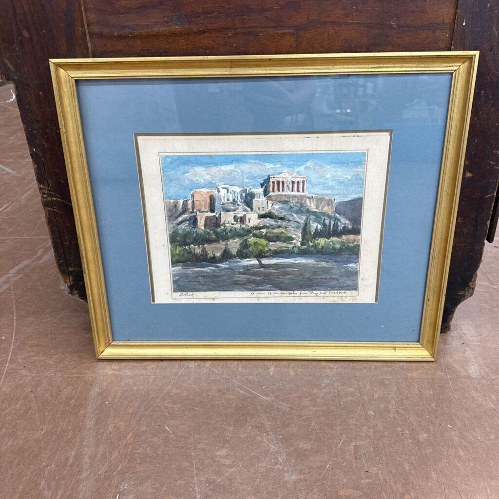 WATERCOLOR "A VIEW OF THE ACROPOLIS"