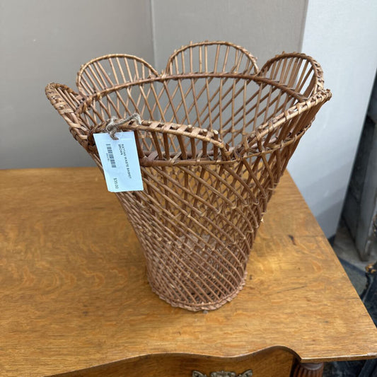 RATTAN WASTE BASKET