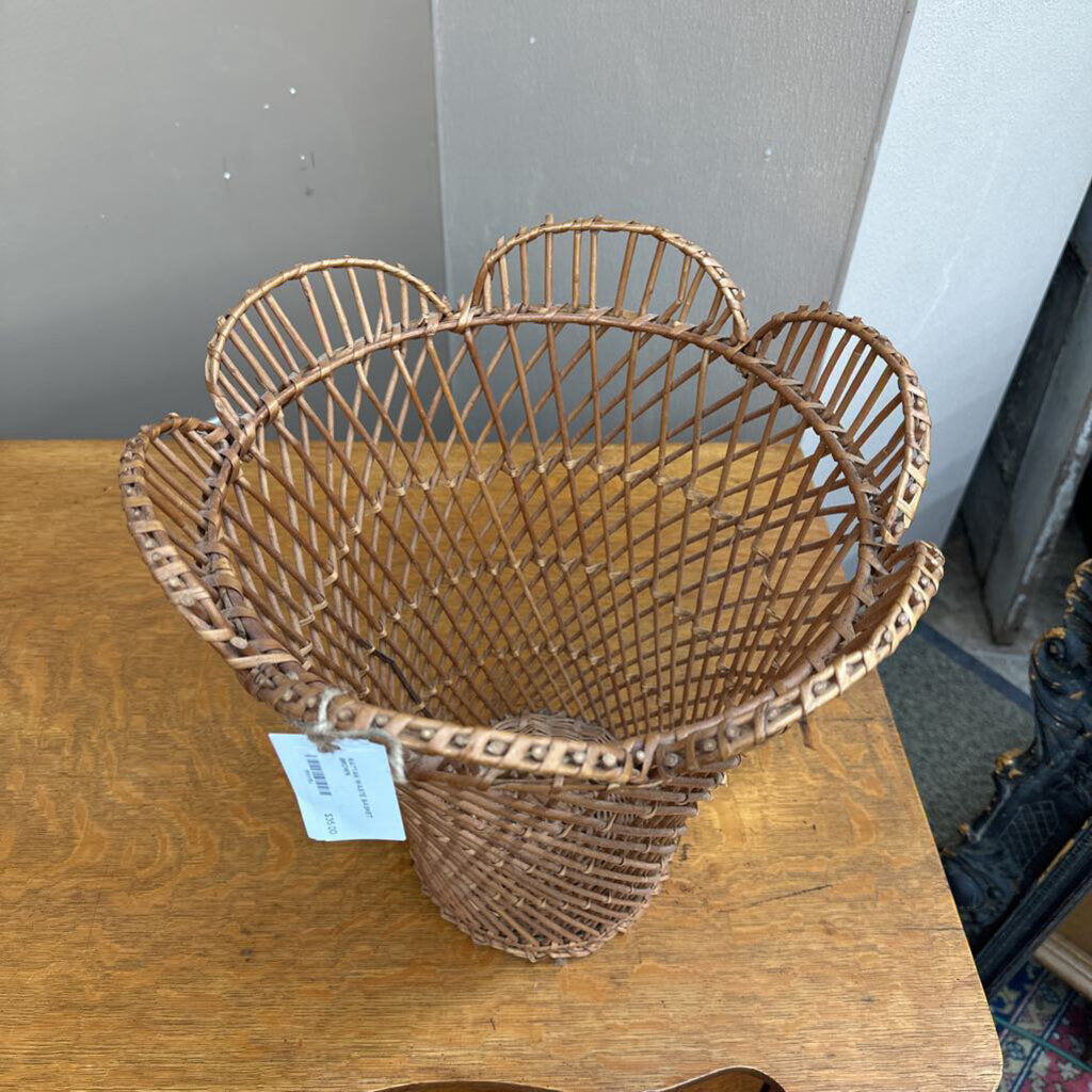 RATTAN WASTE BASKET