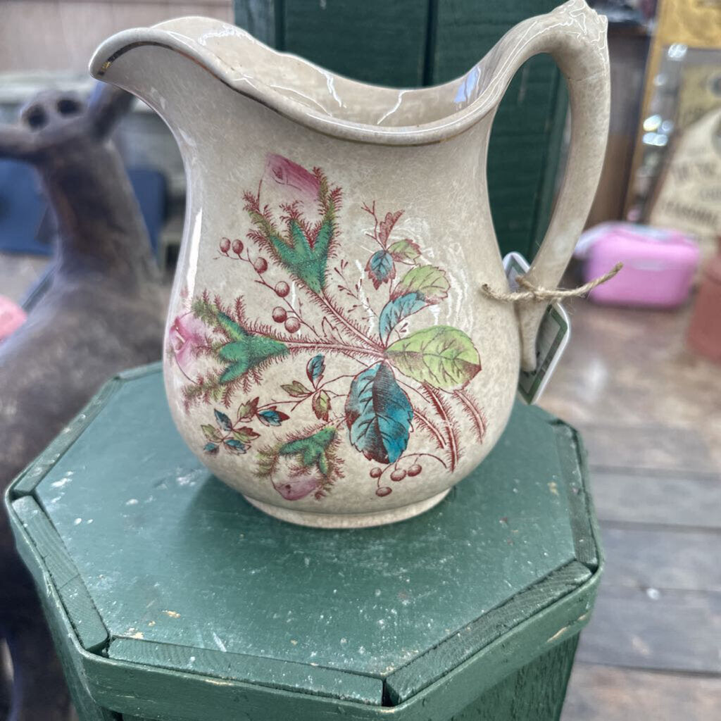 IRONSTONE FLORAL PITCHER