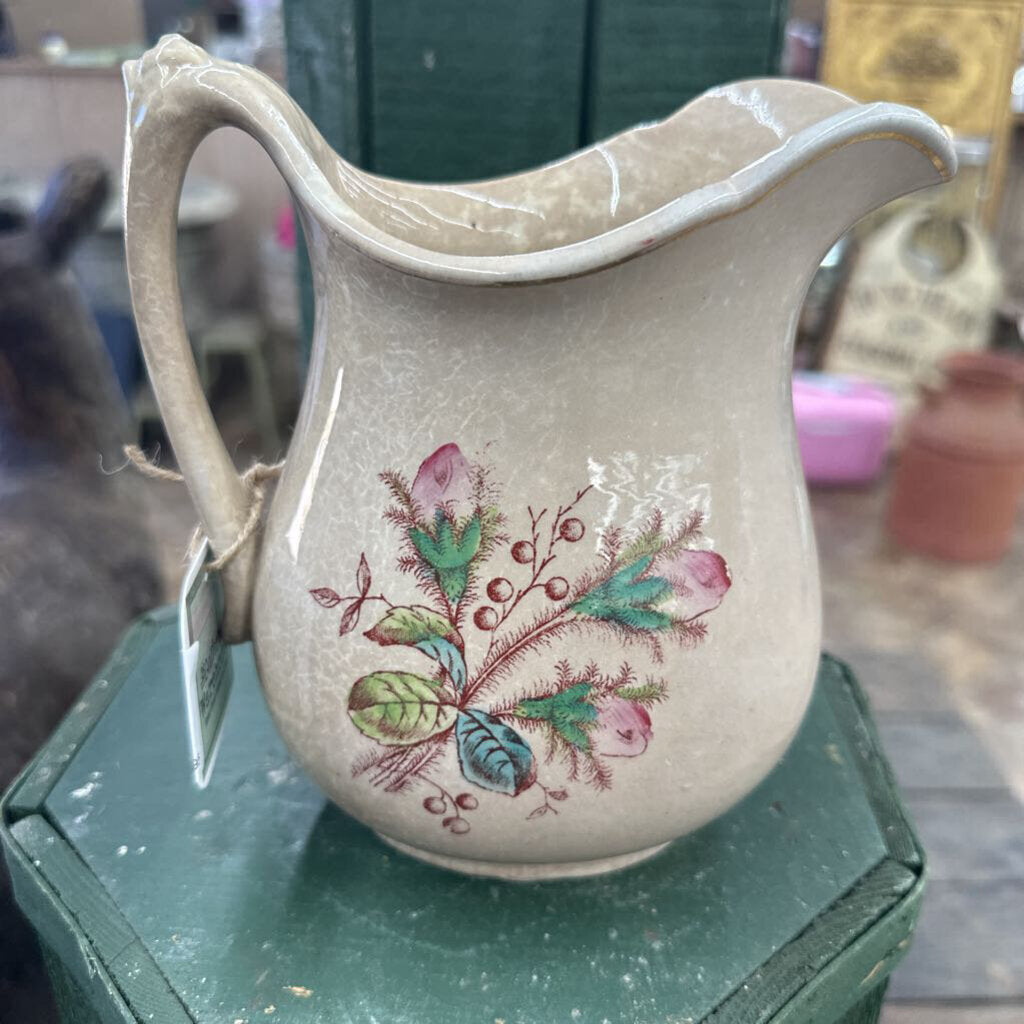 IRONSTONE FLORAL PITCHER