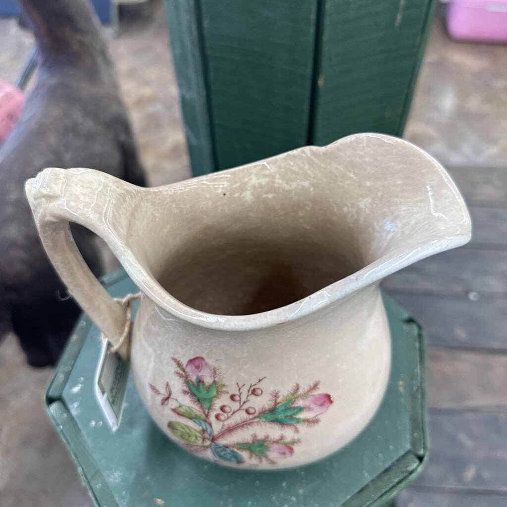 IRONSTONE FLORAL PITCHER