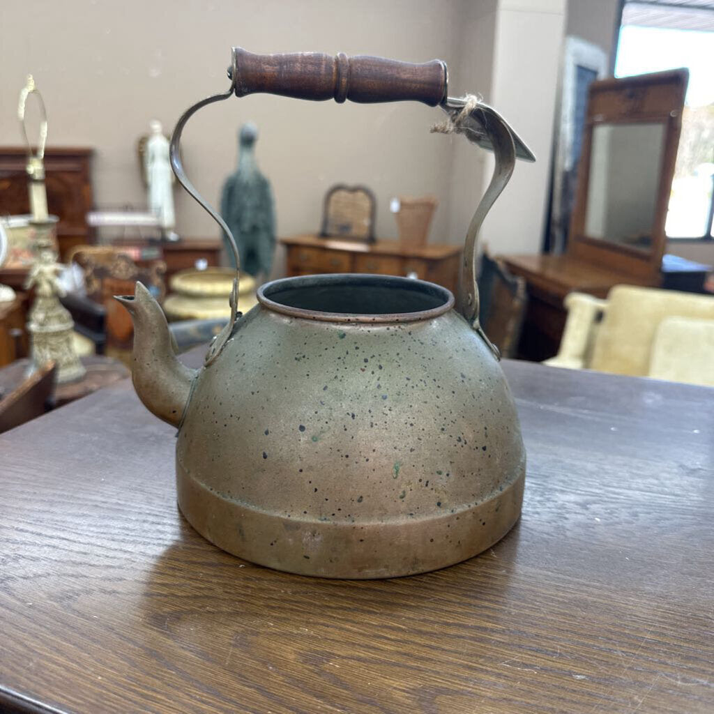 COPPER TEA KETTLE WITH WOODEN HANDLE