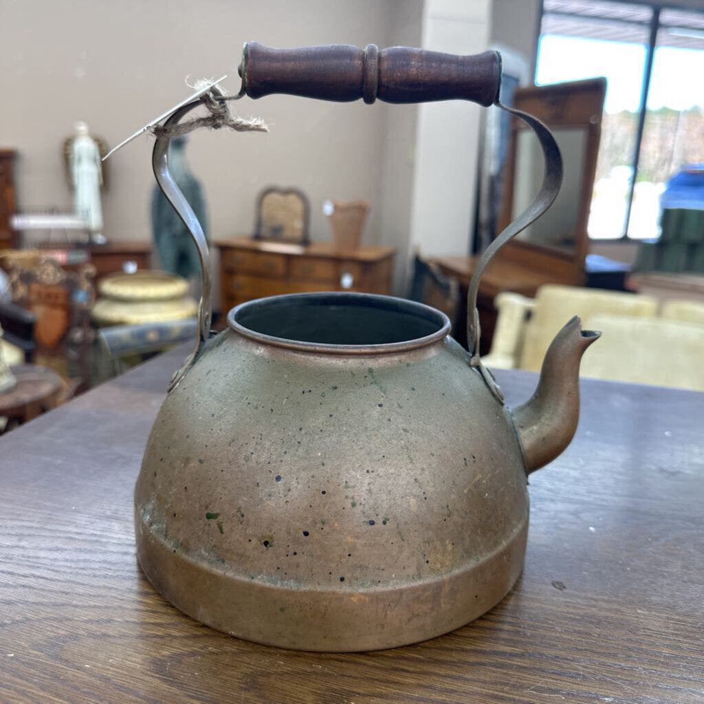 COPPER TEA KETTLE WITH WOODEN HANDLE