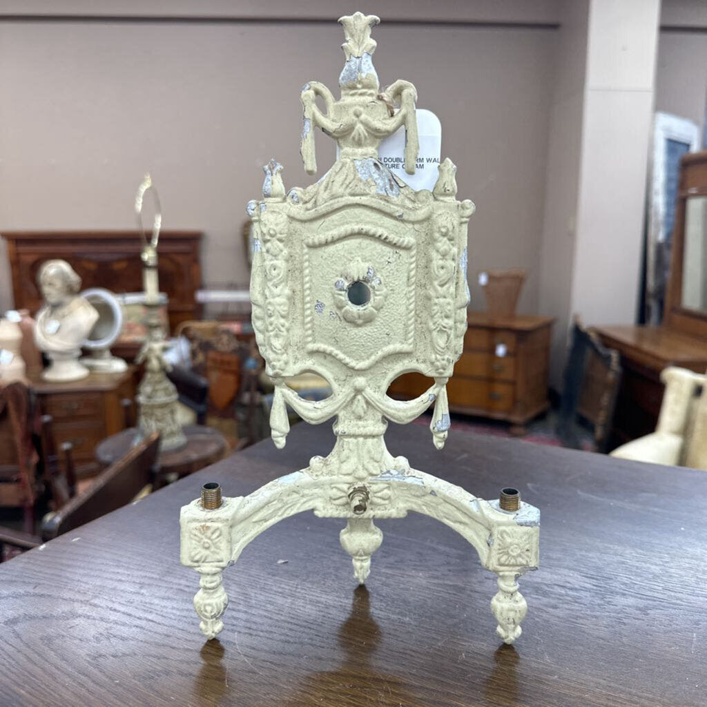CAST IRON DOUBLE ARM WALL SCONCE FIXTURE
