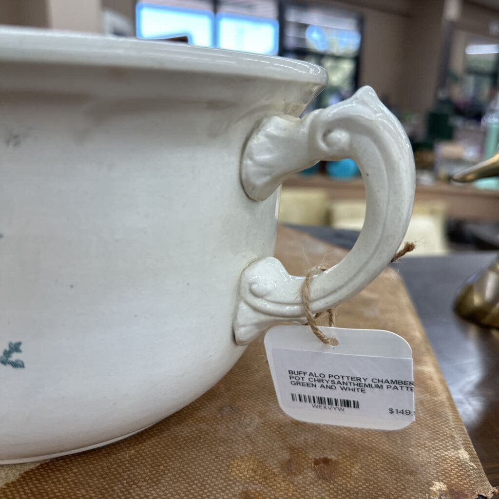 BUFFALO POTTERY CHAMBER POT CHRYSANTHEMUM PATTERN