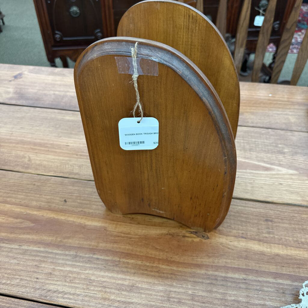 WOODEN BOOK TROUGH