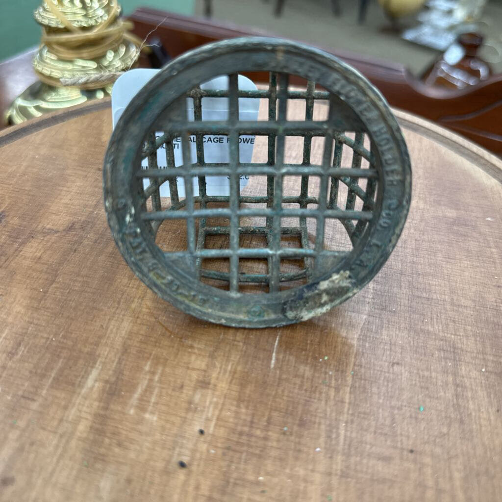 VINTAGE METAL CAGE FLOWER FROG