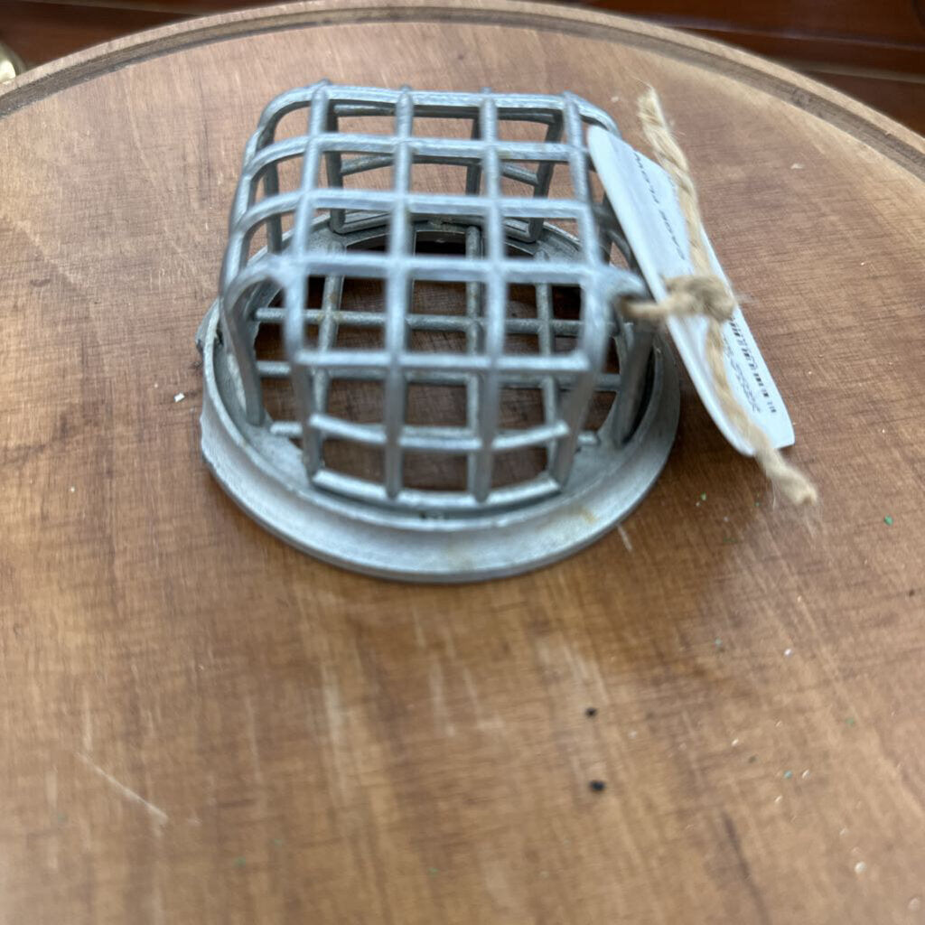 VINTAGE METAL CAGE FLOWER FROG