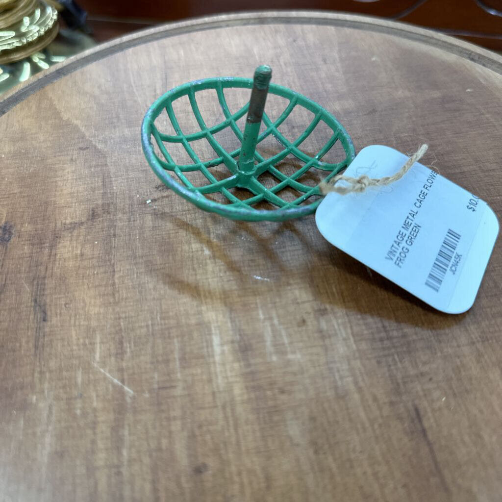 VINTAGE METAL CAGE FLOWER FROG