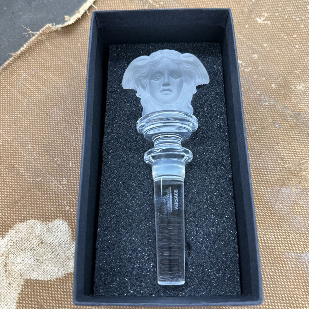 VERSACE FROSTED MEDUSA BOTTLE STOPPER IN ORIGINAL BOX