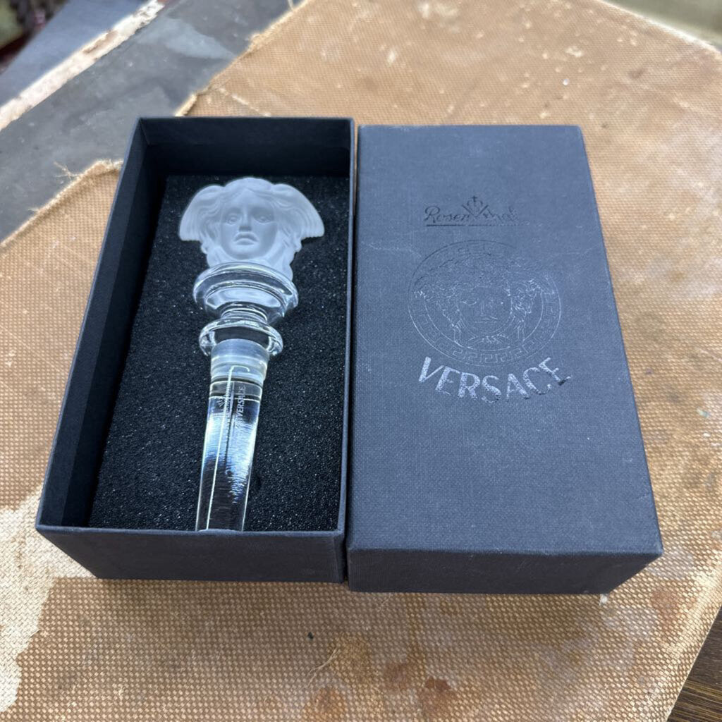 VERSACE FROSTED MEDUSA BOTTLE STOPPER IN ORIGINAL BOX