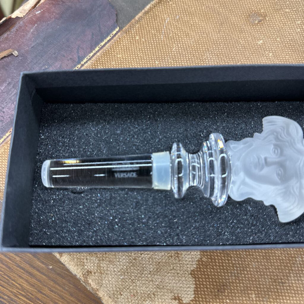 VERSACE FROSTED MEDUSA BOTTLE STOPPER IN ORIGINAL BOX
