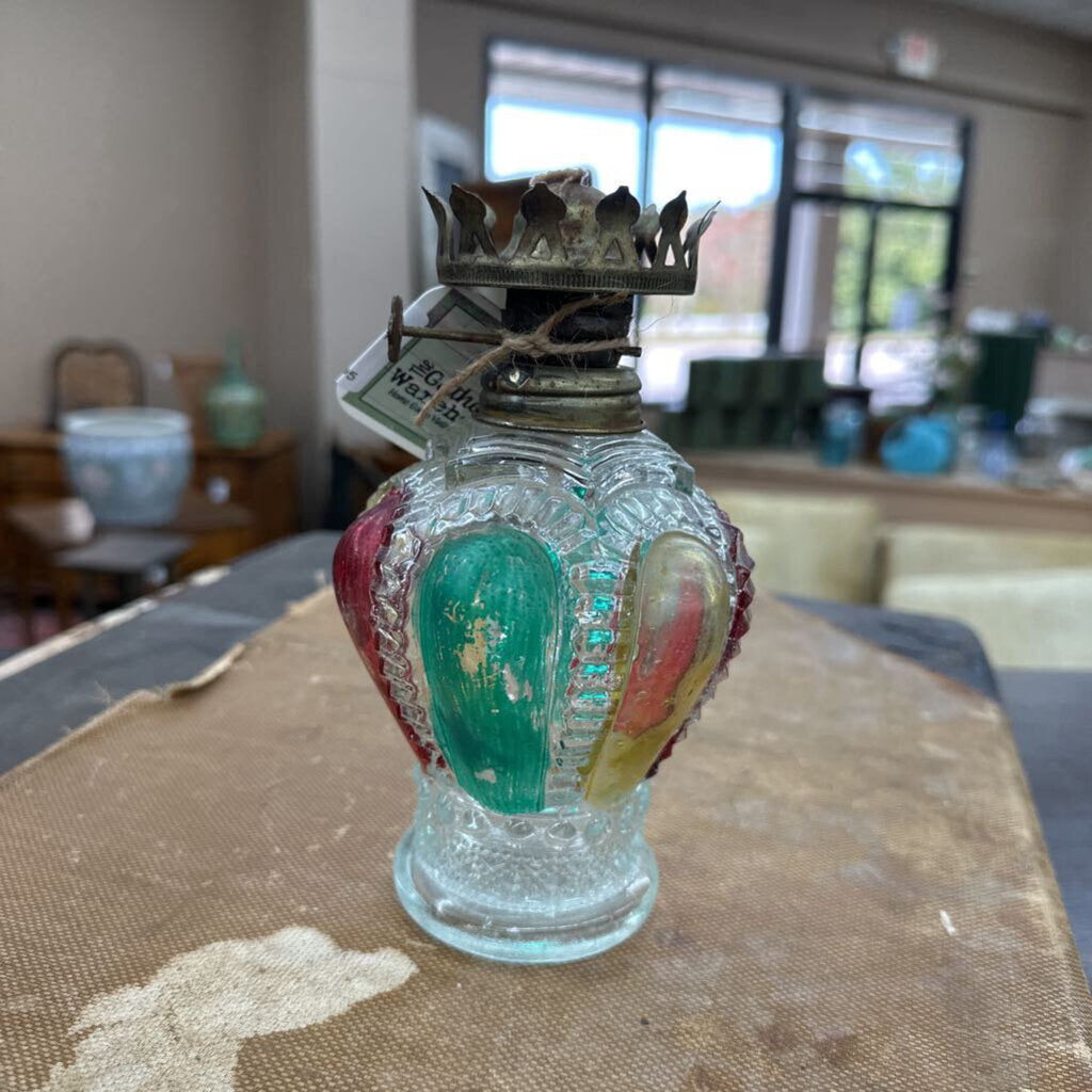 PAINTED KEROSENE LAMP