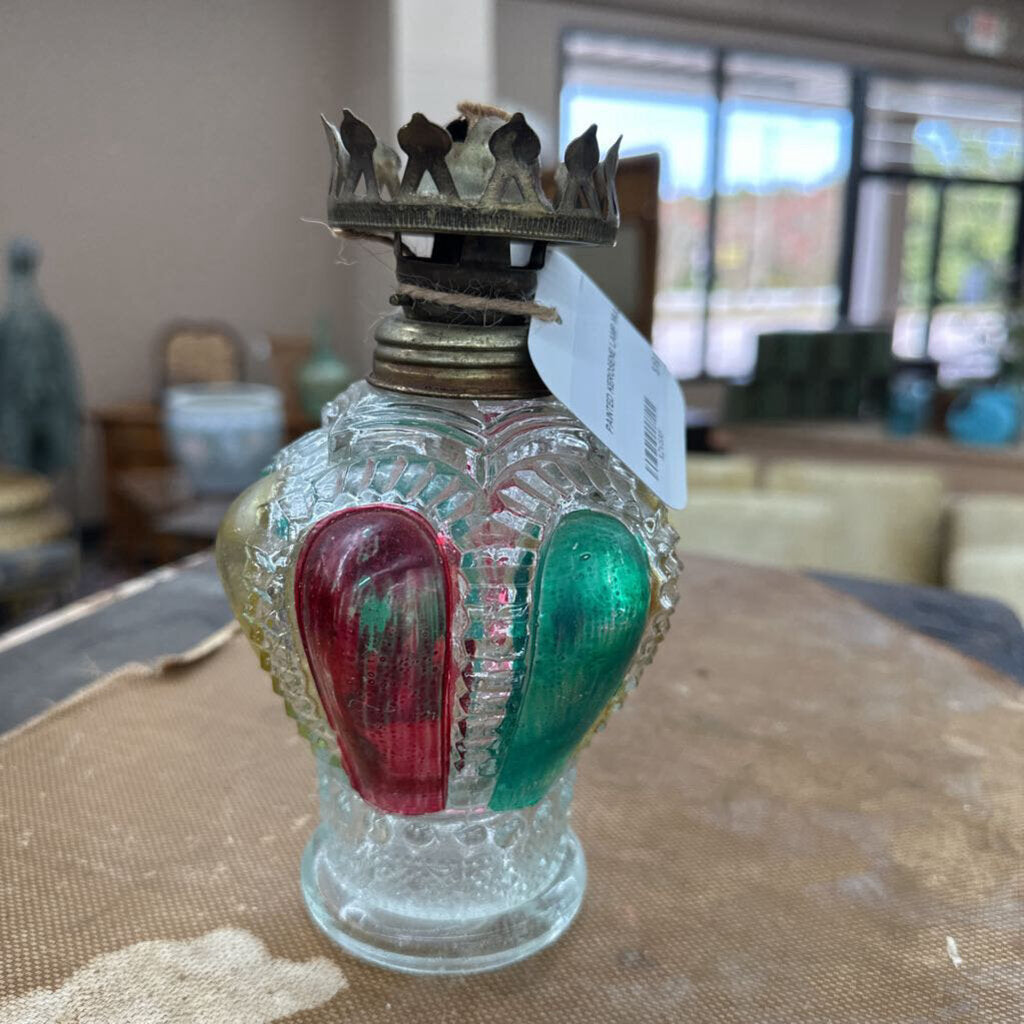 PAINTED KEROSENE LAMP