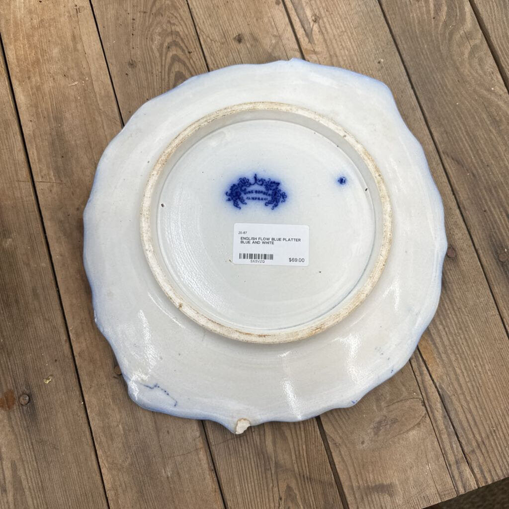 ENGLISH FLOW BLUE PLATTER