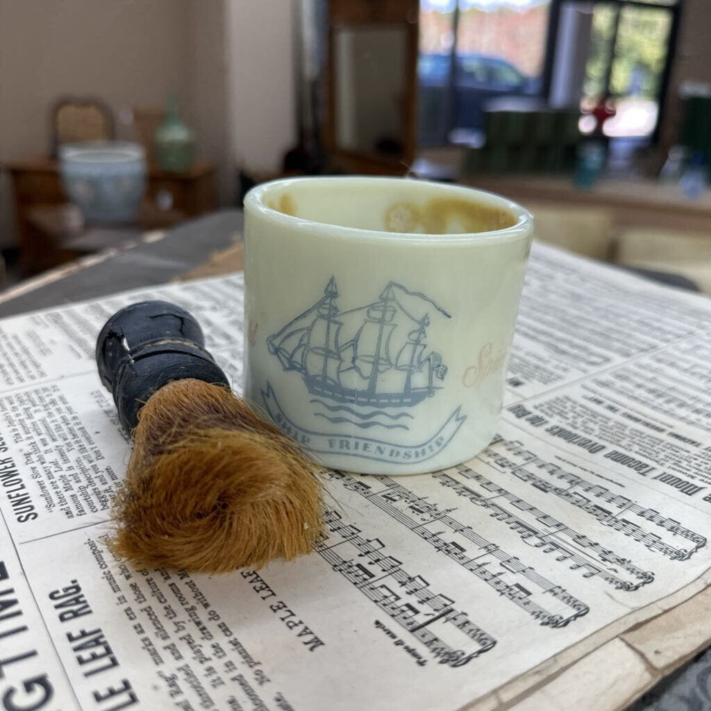 OLD SPICE SHAVING MUG AND BRUSH