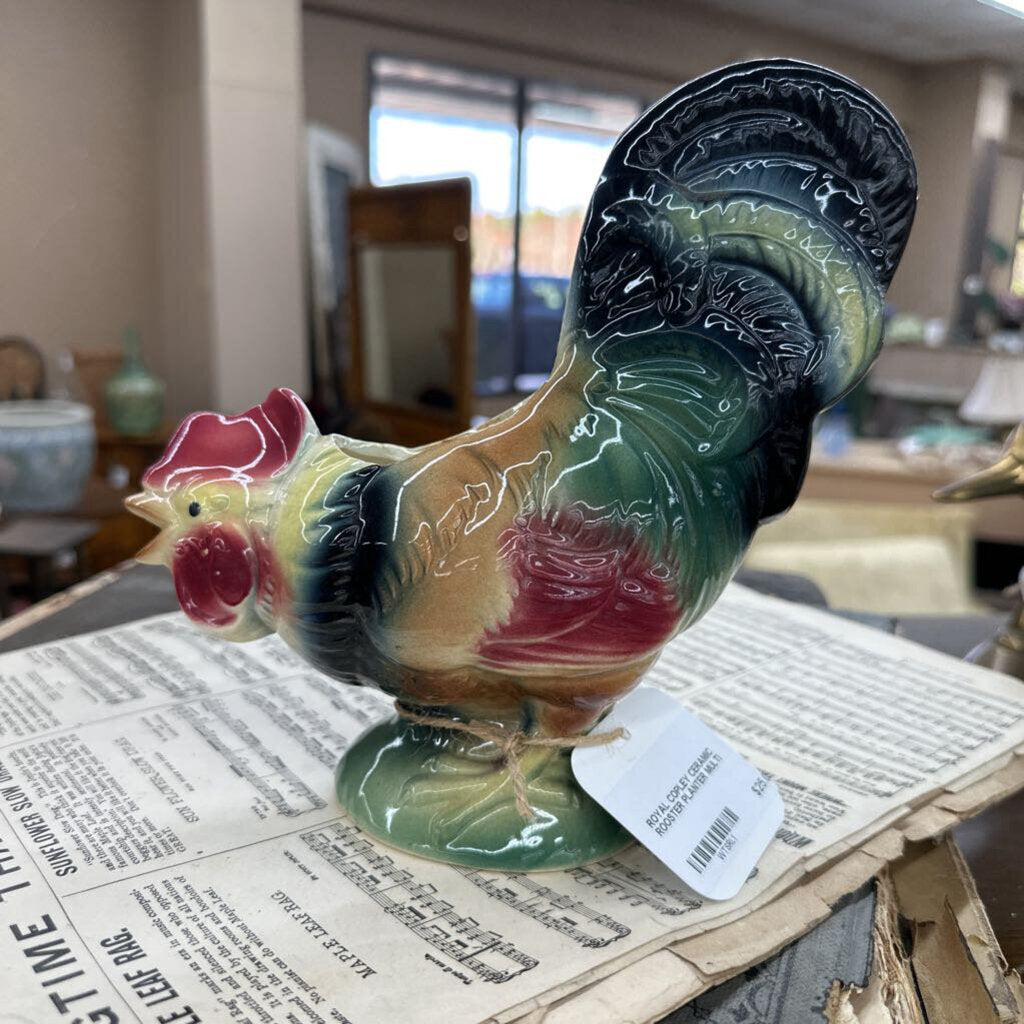 ROYAL COPLEY CERAMIC ROOSTER PLANTER