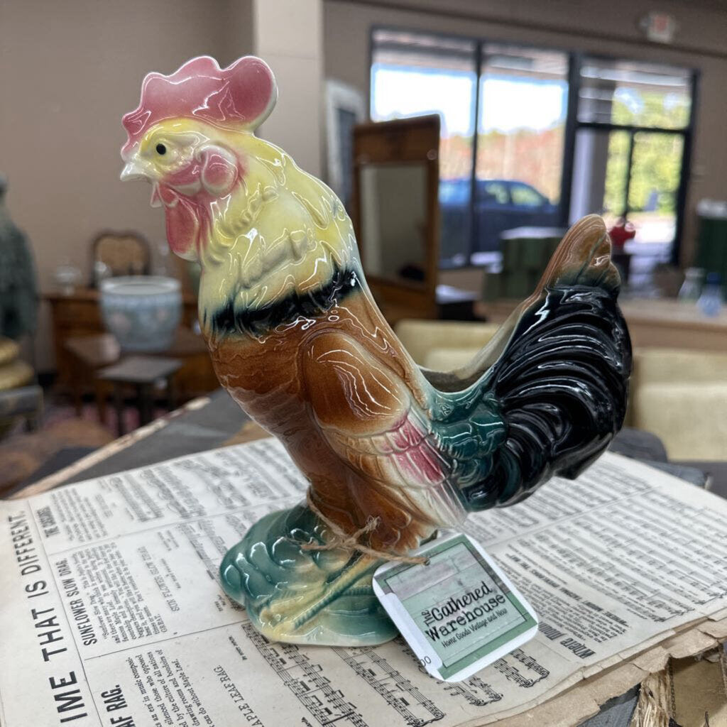 ROYAL COPLEY CERAMIC ROOSTER PLANTER