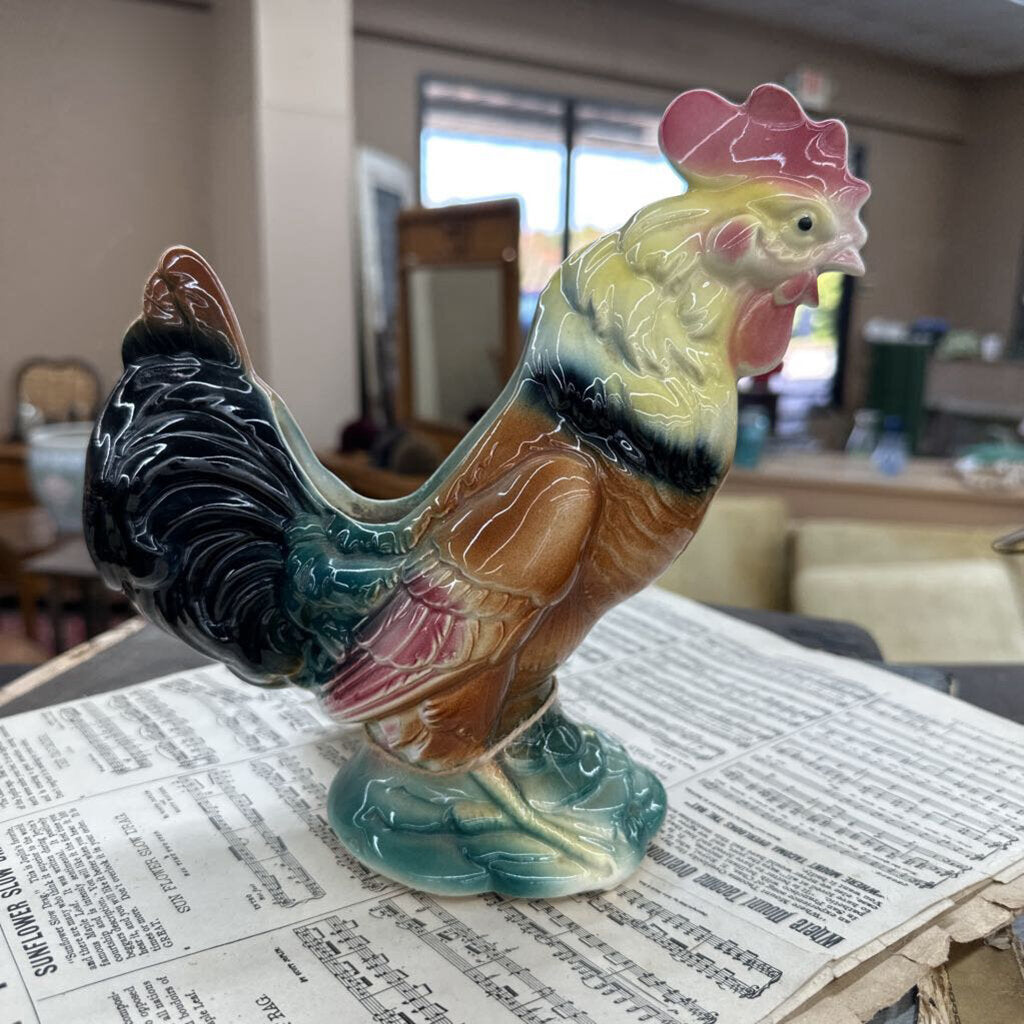 ROYAL COPLEY CERAMIC ROOSTER PLANTER