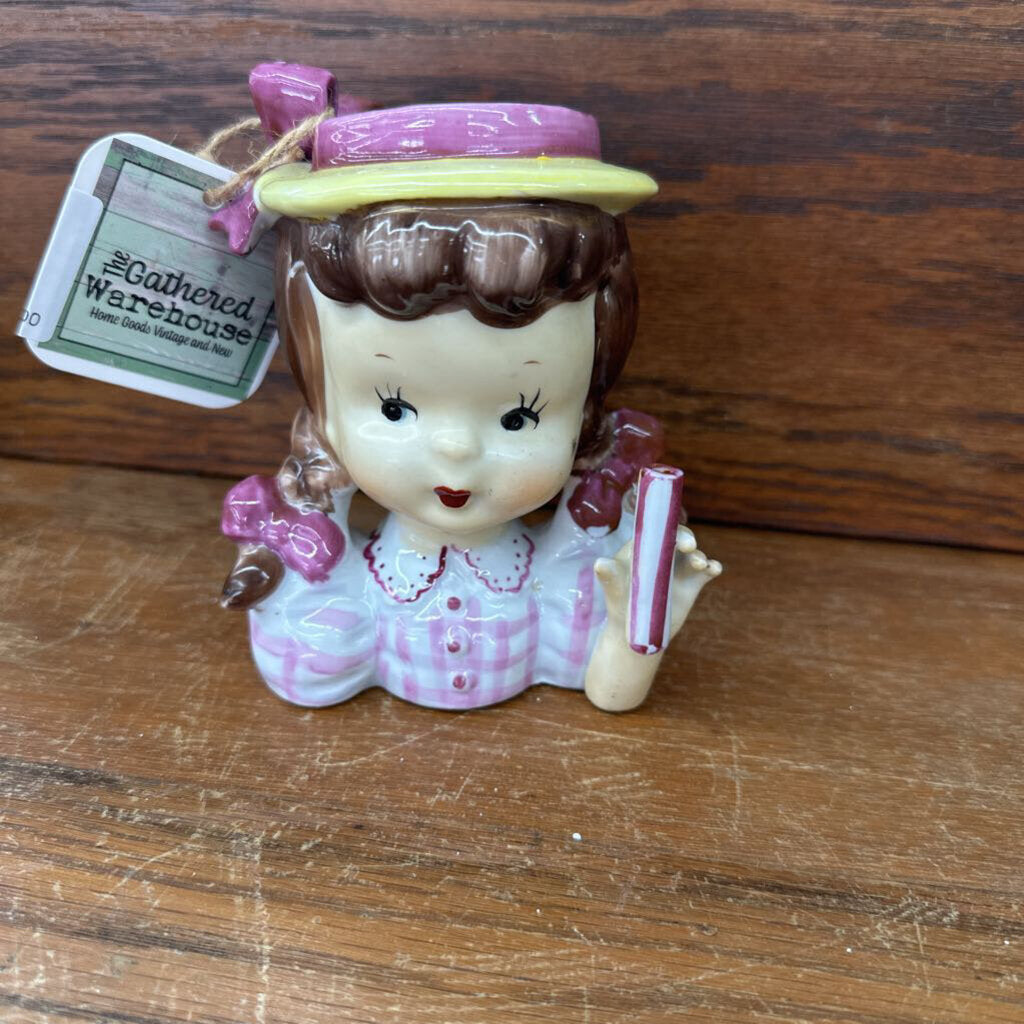 NAPCO UMBRELLA GIRL HEAD VASE