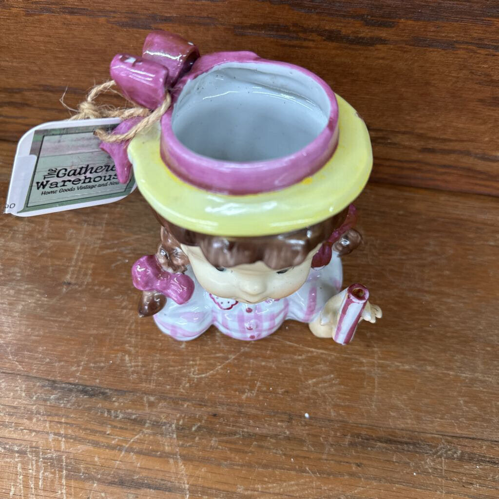 NAPCO UMBRELLA GIRL HEAD VASE