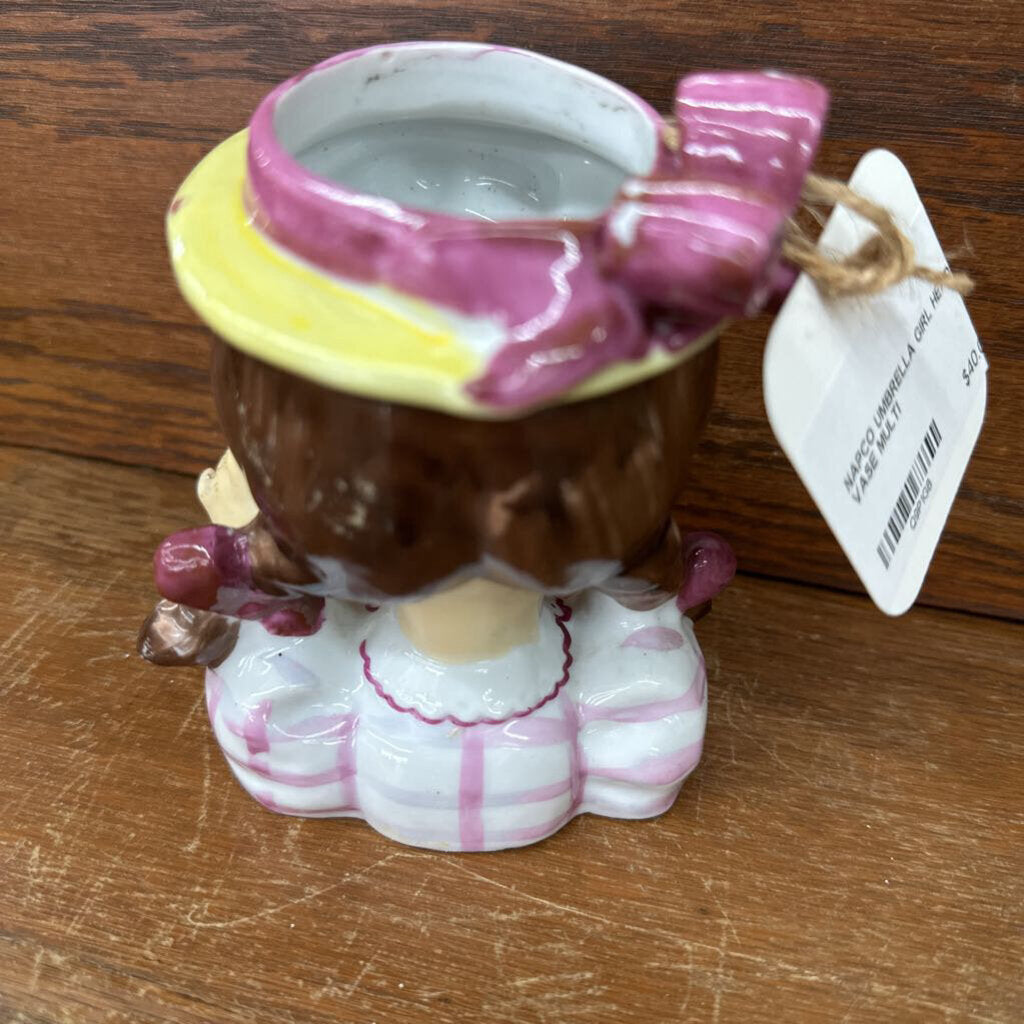NAPCO UMBRELLA GIRL HEAD VASE