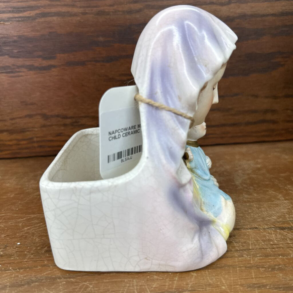 NAPCOWARE MADONNA AND CHILD CERAMIC PLANTER