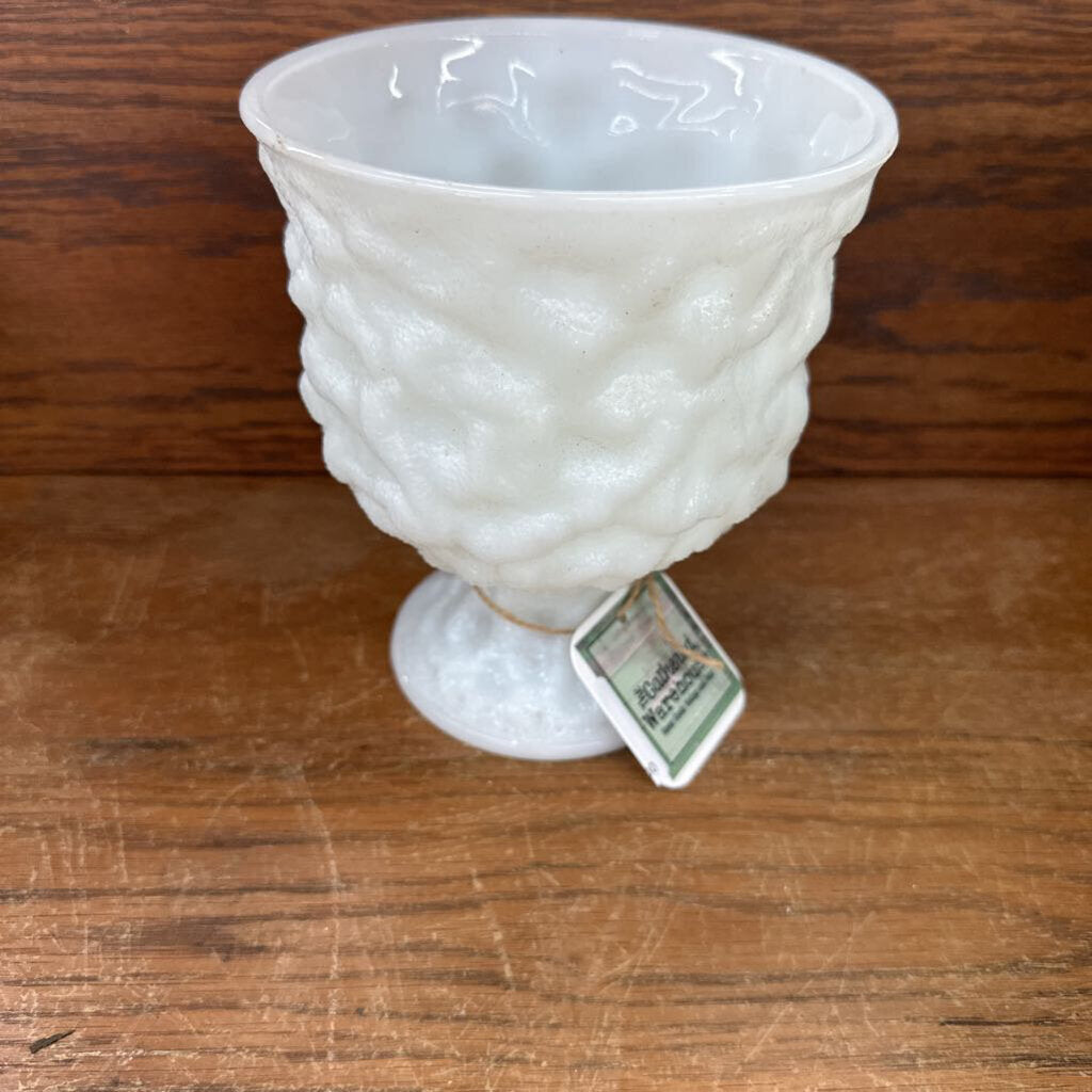 E.O. BRODY MILK GLASS PEDESTAL PLANTER