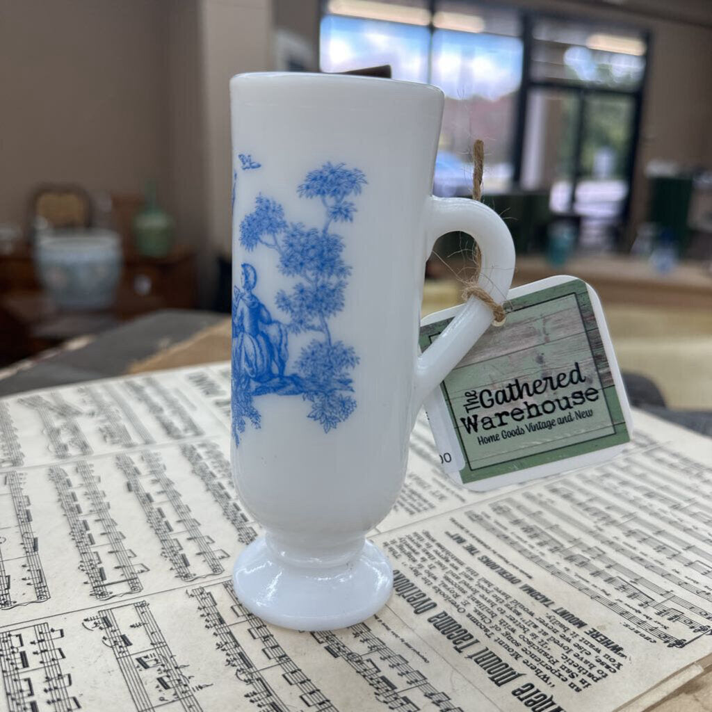 AVON MILK GLASS FOOTED DEMITASSE/LIQUER CUP